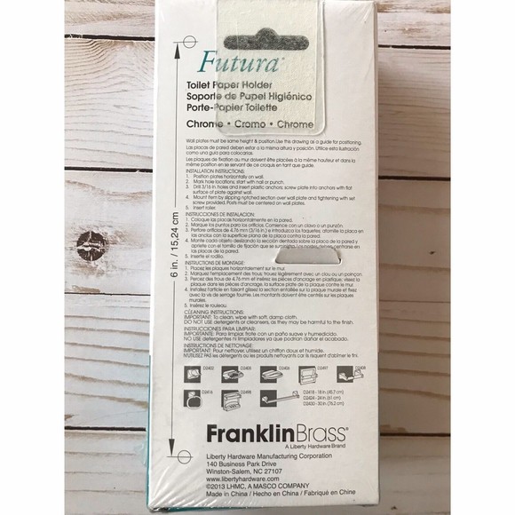 Franklin Brass Futura Chrome Silver Toilet Paper Holder D2408PC - Picture 3 of 4